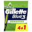 Gillette Blue3 Sensitive Men's Disposable Razor , 5 pcs.