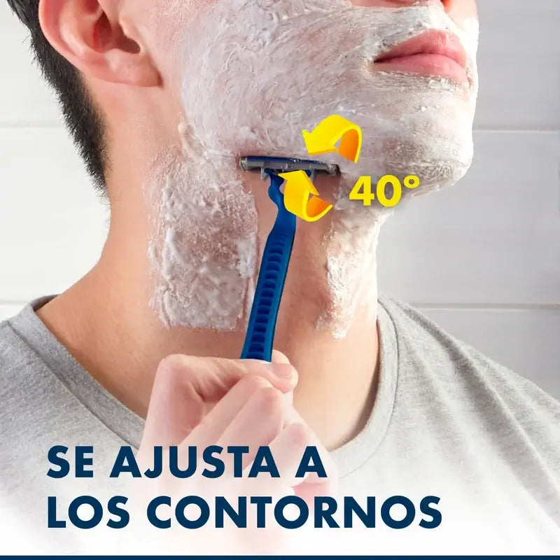 Gillette Blue3 Smooth 8+4 Men's Disposable Razors 40° Pivoting Head & Lubricating Strip , 12 pcs.