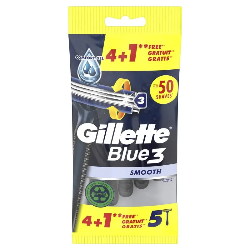 Gillette Blue3 Smooth Men's Disposable Razors , 5 pcs.