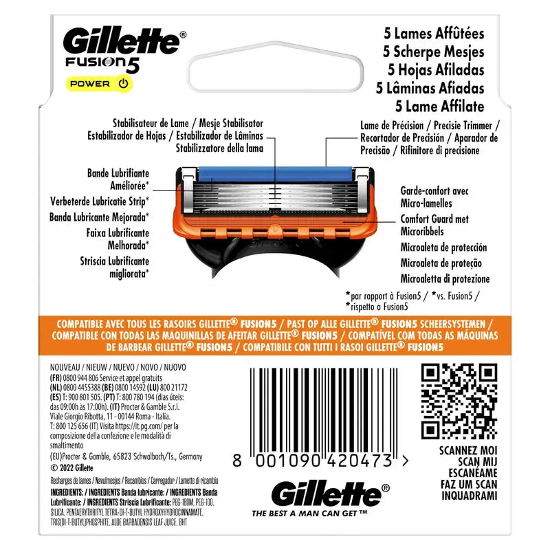 Gillette Fusion5 Power, Razor Refill, 8 pcs.