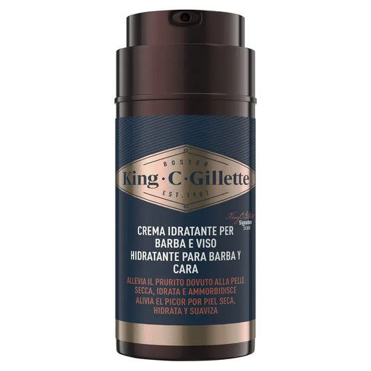 King C. Gillette Men's Moisturising Face and Beard Cream, Vitamin B, 100 Ml