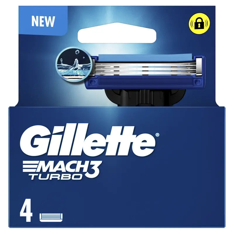 Gillette Mach3 Turbo Men's Razor Refills , 4 pcs.