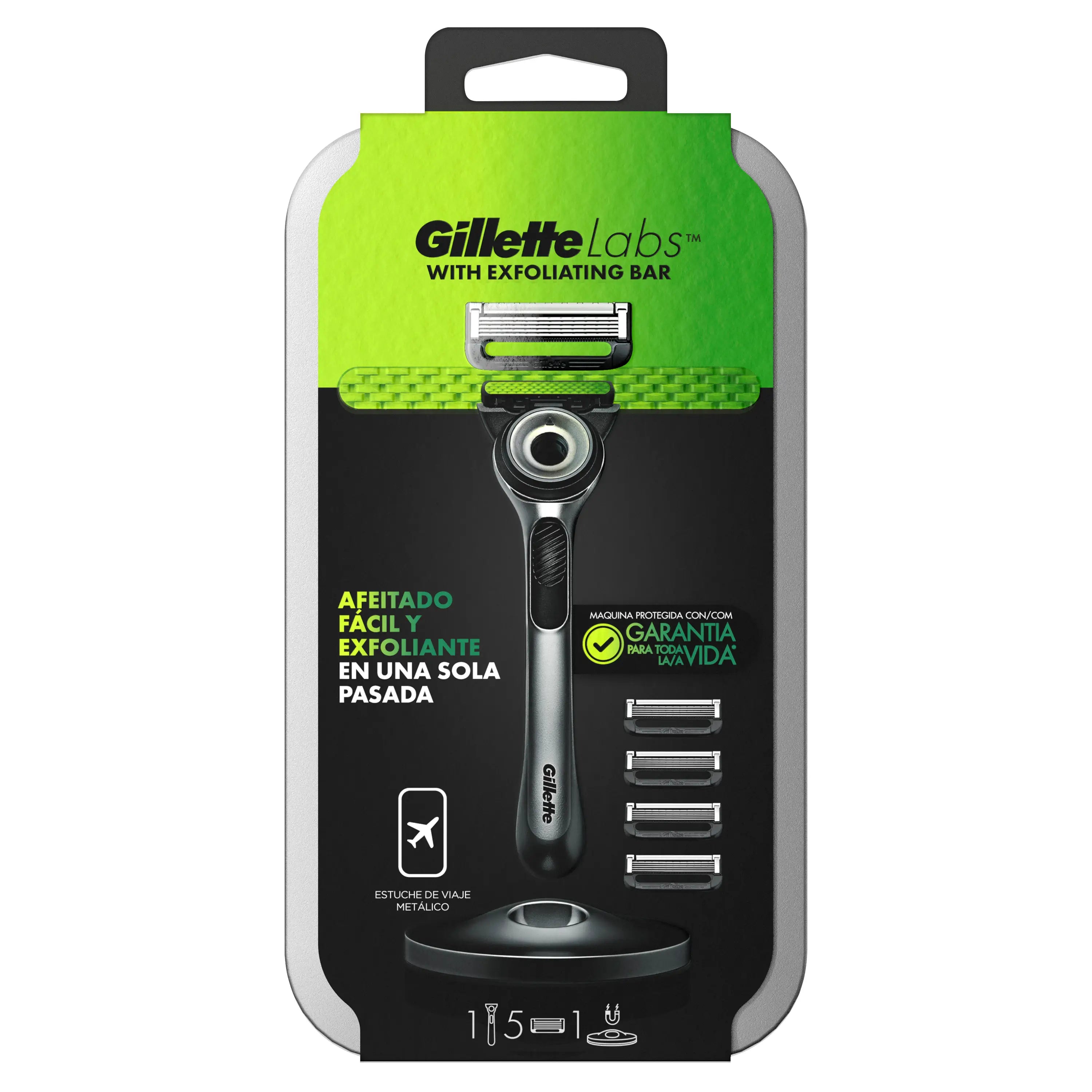 Gillette Labs Razor With Exfoliating Stick + 5 Refills Gillete, 2 pack