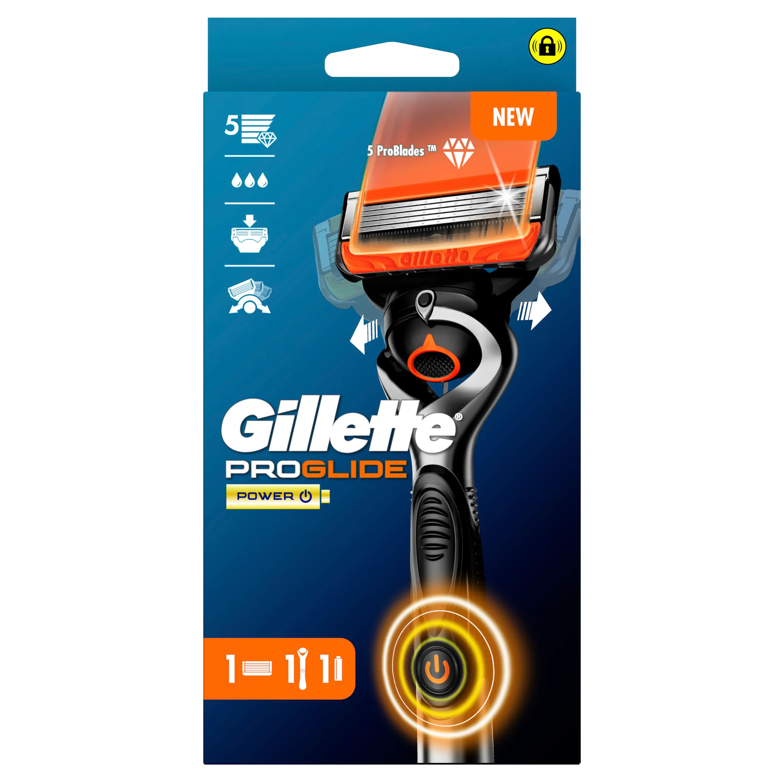 Gillette Proglide Power Men's Razor , 1 handle + 1 refill