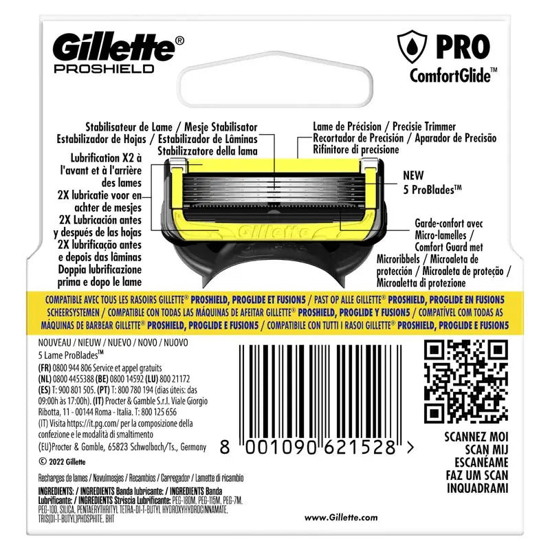 Gillette Proshield Men's Razor Refills, 4 pcs.