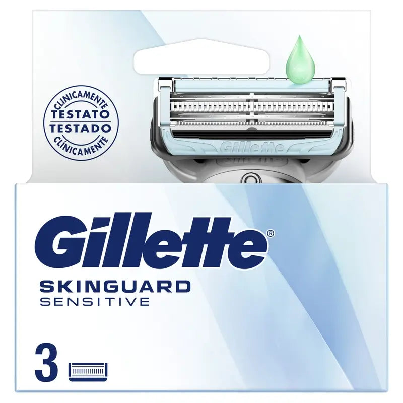 Gillette Skinguard Sensitive Refills Compatible With Fusion Handles , 3 pieces