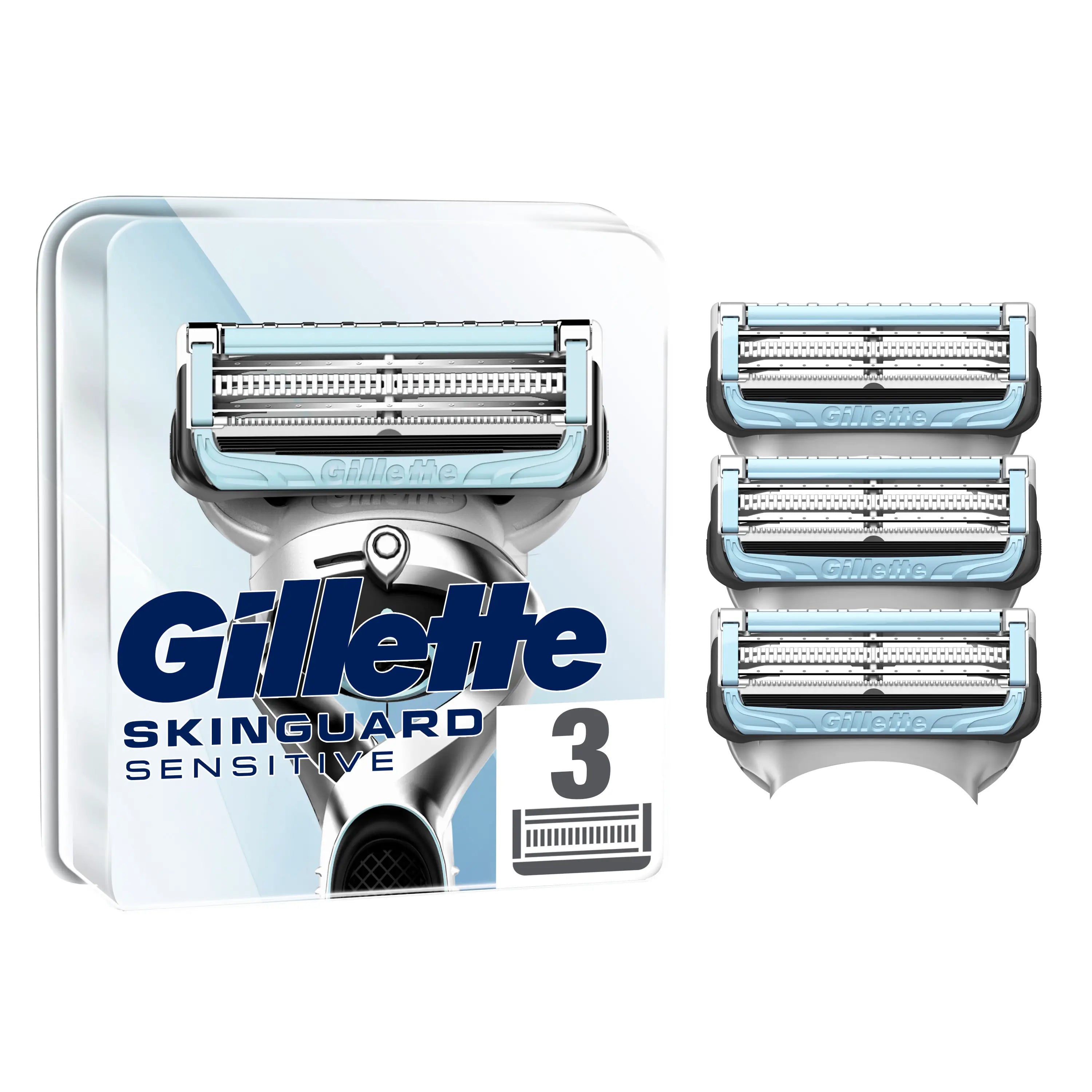 Gillette Skinguard Sensitive Refills Compatible With Fusion Handles , 3 pieces