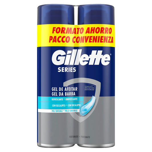 Gillette Series Refreshing Shave Gel With Eucalyptus , 2x200 ml