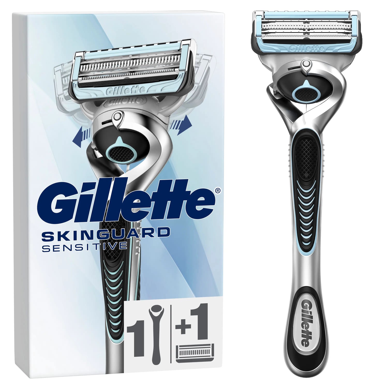 Gillette Skinguard Sensitive Flexball Razor , 1 handle + 1 refill