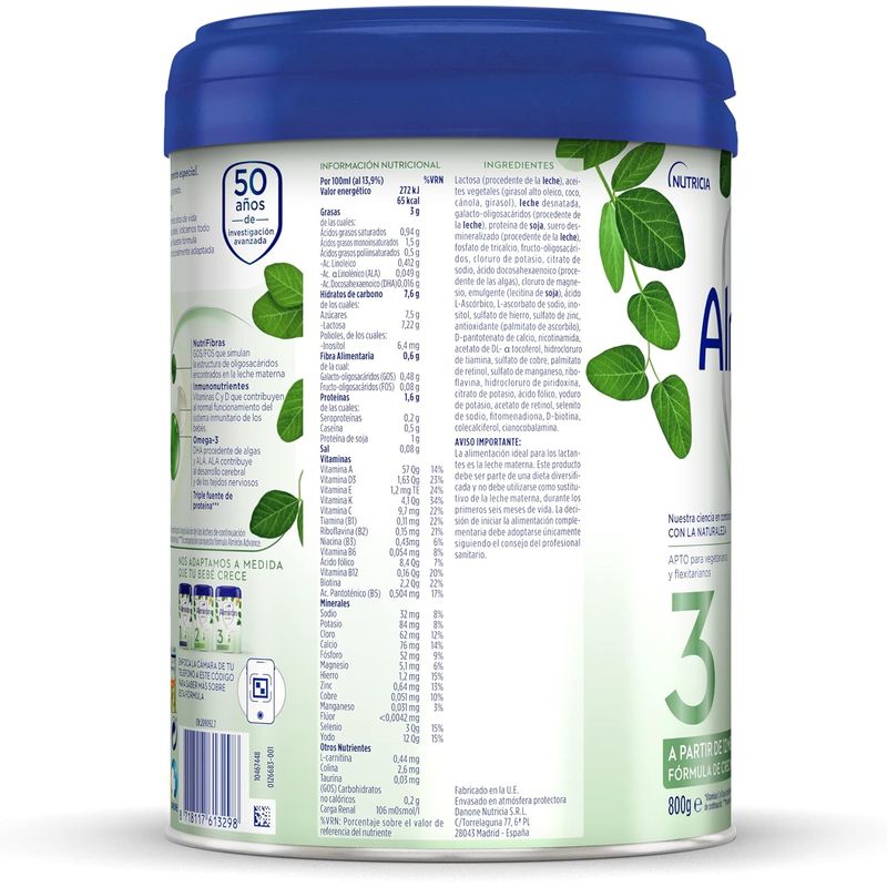 Almiron Nature 3 Growing-up Milk Powder, from 12 months, 800g