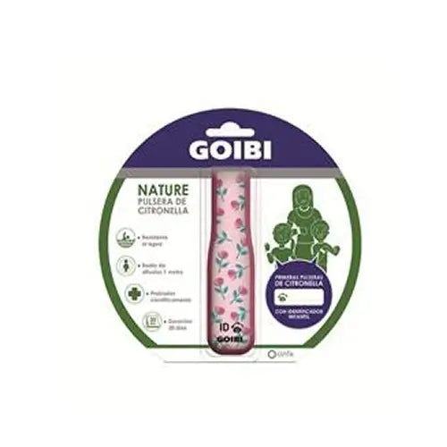 Goibi Pulsera de Citronella Nature Rosa con Flor