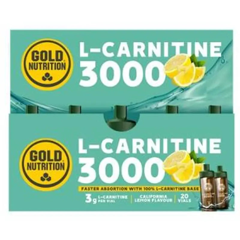 Gold Nutrition L-Carnitina 3000Mg. Sabor Limon 20Viales