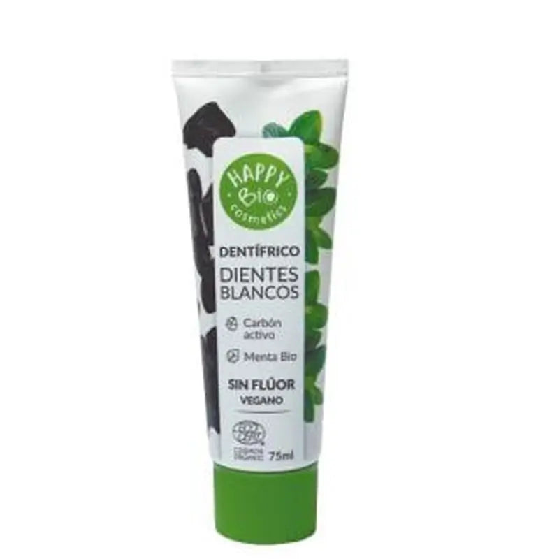 Happy Bio Dentifrico Dientes Blancos Carbon Activo-Menta 75M 