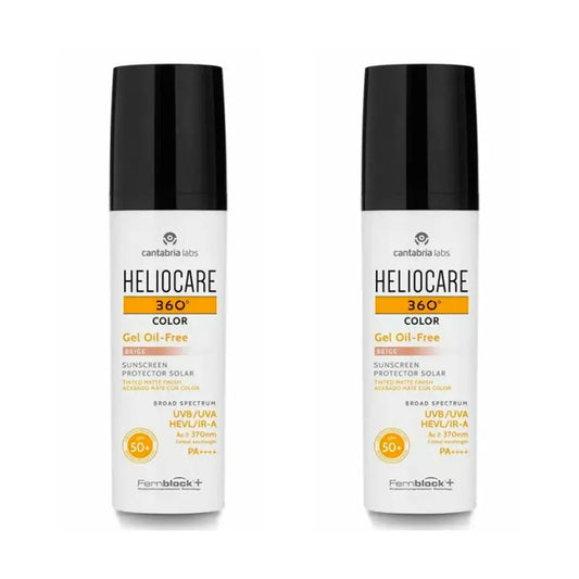 Heliocare Duplo 360º Colour Gel Oil Free Beige Spf 50+, 2X50 Ml