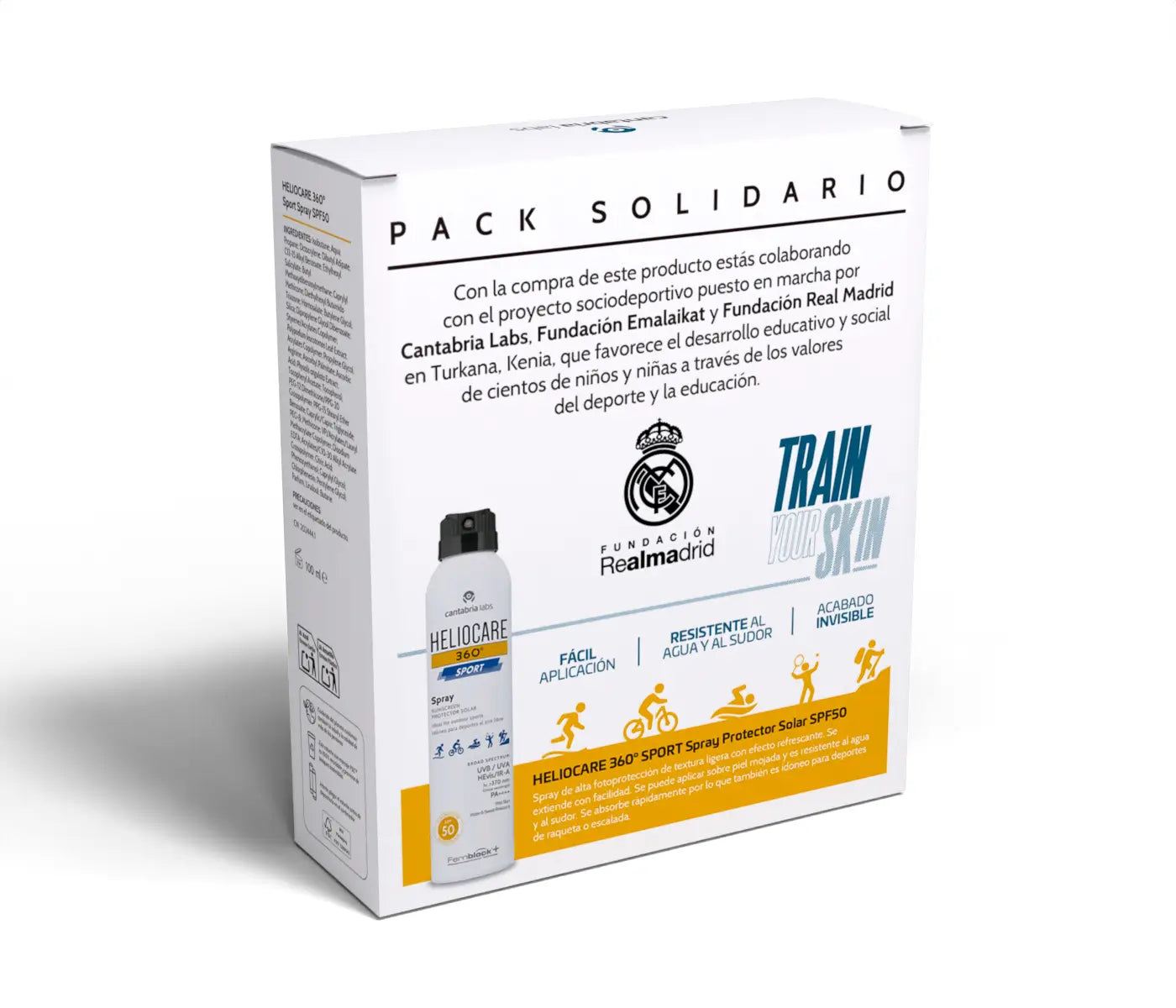 Heliocare Pack Real Madrid 360º Sport Spray Spf50, 2 x 100 ml