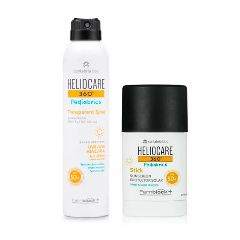 Heliocare Pack 360º Pediatrics Transparent Spray 200 Ml + Pediatrics Stick Spf50+ 25 Gr