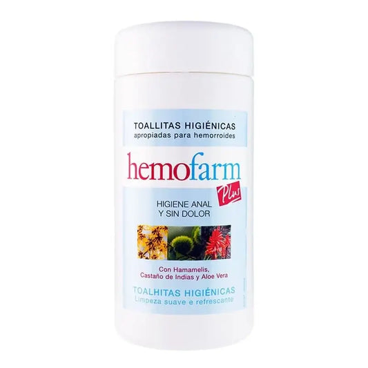 Hemofarm Plus, Bottle 60 Hemorrhoid Wipes