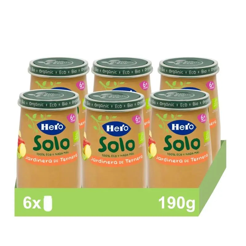 Hero Baby Pack Beef Solo Eco Jar, 6 X 190 grams