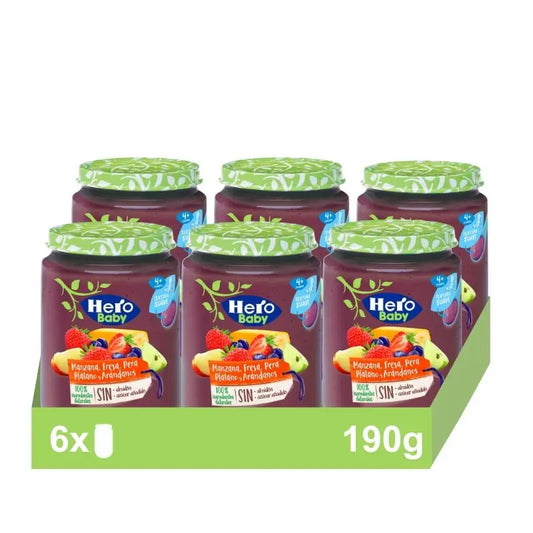 Hero Baby Pack Hero Baby Banana, Apple, Pear, Strawberry & Blueberry, 6 X 190 grams