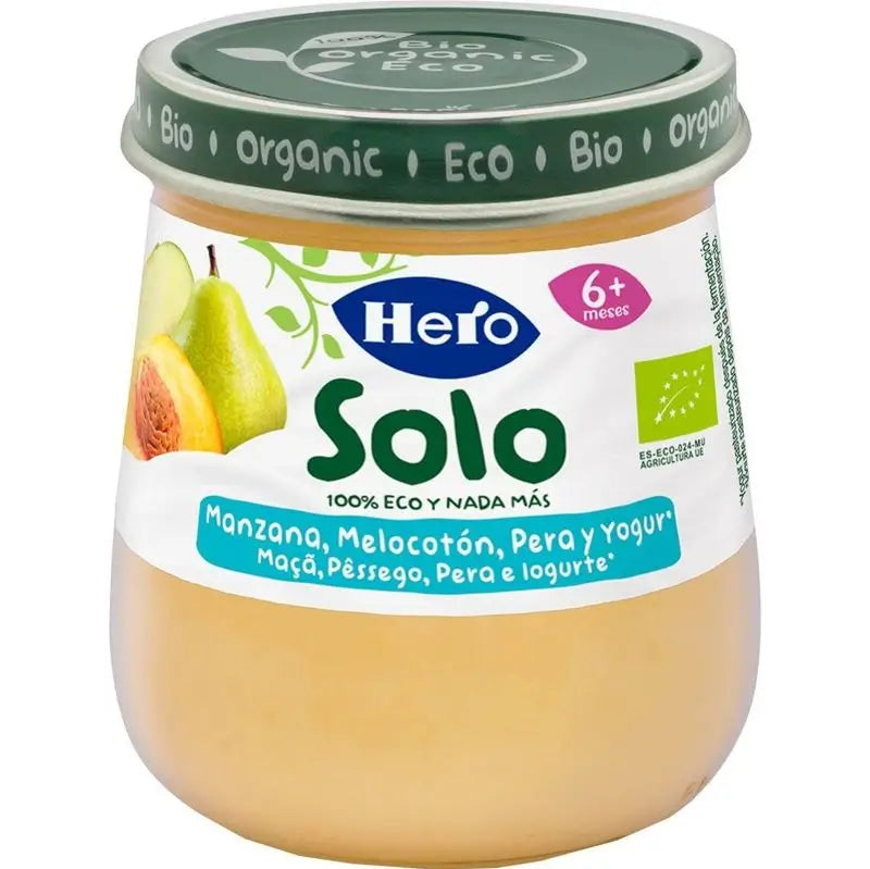 Hero Baby Tarrito Solo  Manzana, Melocotón, Oeri Y Yogur, 120 Gr