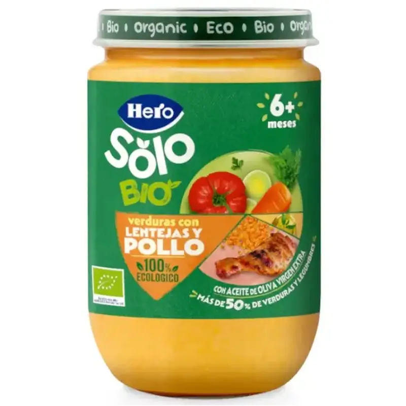 Hero Baby Eco Vegetable Only Jar with Lentils and Chicken ECO +6m 190g