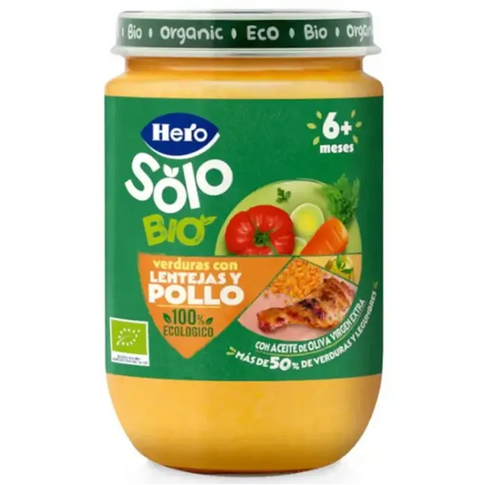 Hero Baby Eco Vegetable Only Jar with Lentils and Chicken ECO +6m 190g