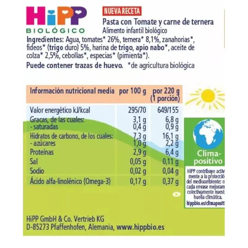 Hipp Organic Beef and Tomato Pasta Tart, 200 G