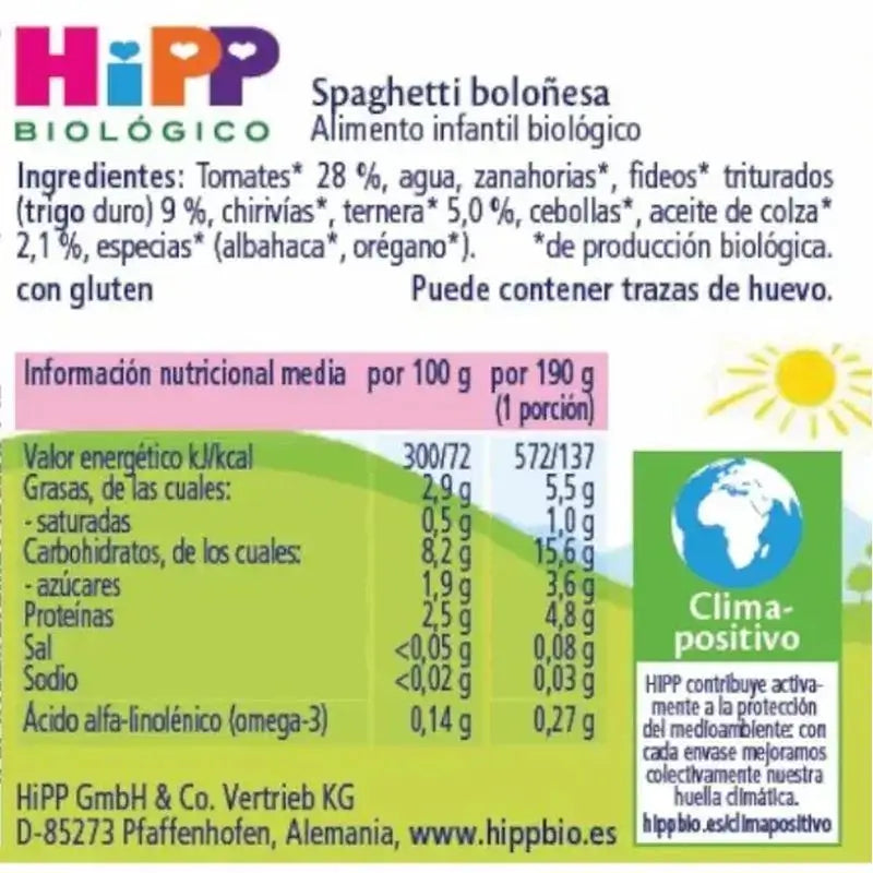 Hipp Organic Spaghetti Bolognese Pot, 190 G