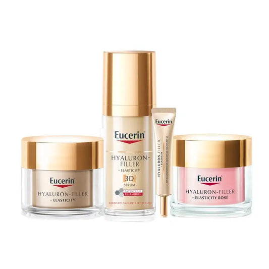 Eucerin Hyaluron-Filler Pack + Elasticity Serum, Night, Day Cream Rosé Fp30 & Eye Cream