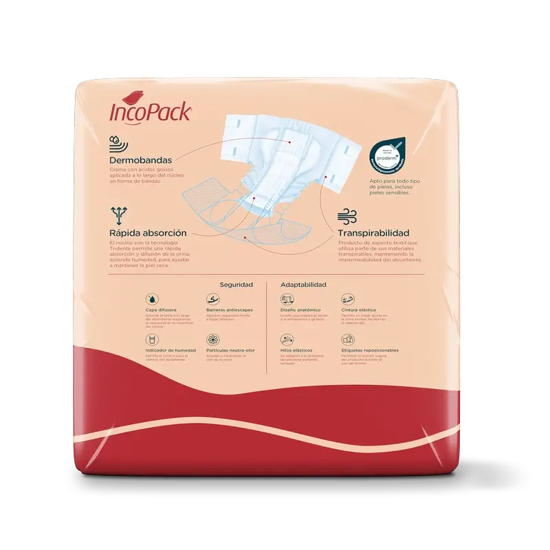 Incopack Elastic Absorbent Pad Medium Size Day , 80 units