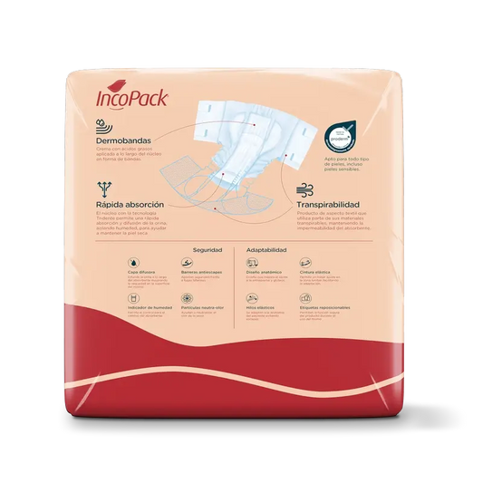 Incopack Elastic Absorbent Pad Medium Size Day , 80 units