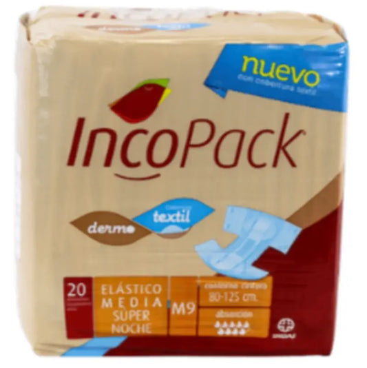 Incopack Elastic Diaper Super Night Nappy Size Medium , 80 units