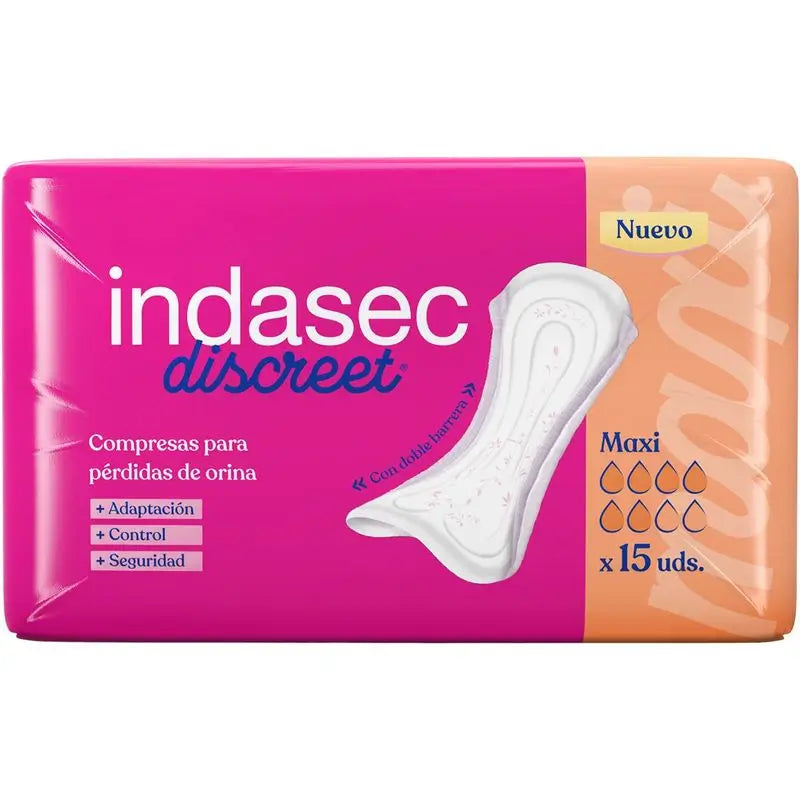 Indasec Discreet Maxi Bolsa 15 Compresas