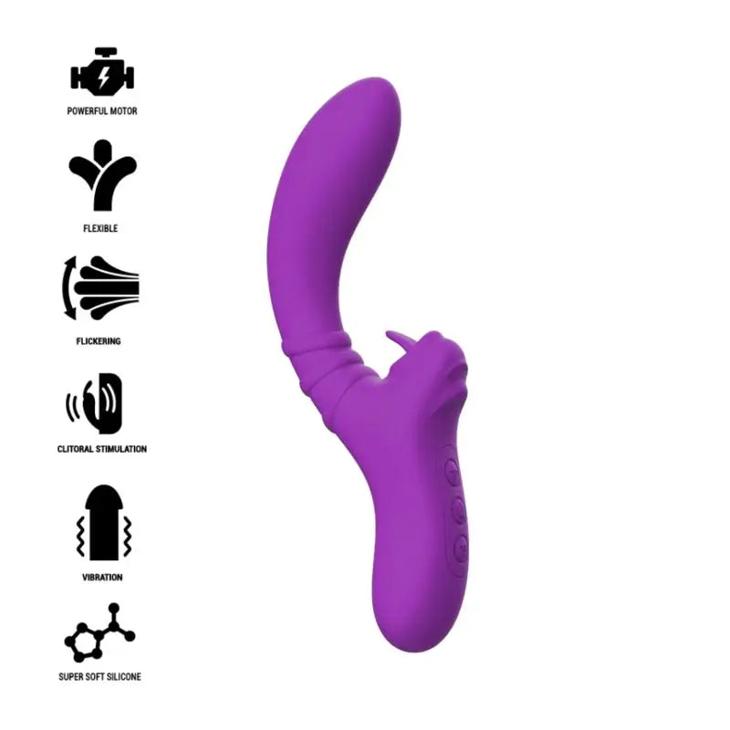 Intense Toys Harry Vibrador Flexible Con Lengua Morado 