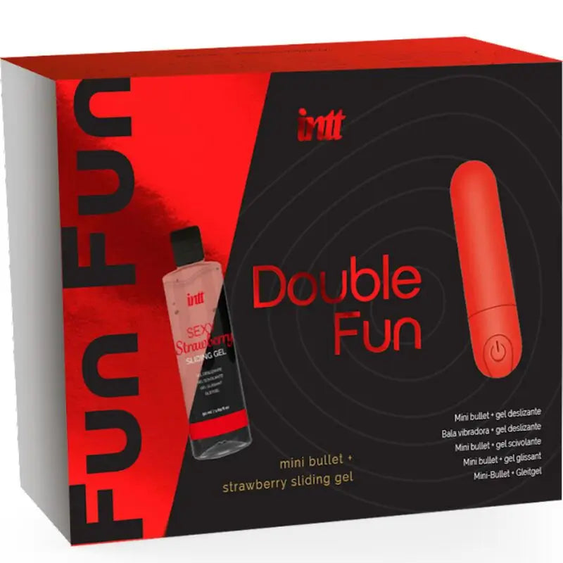 Intt Double Fun Kit Con Bala Vibradora Y Gel De Masaje Fresa 