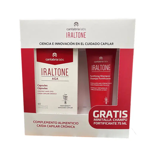 IRALTONE Pack Aga 60 capsules + Shampoo 75 ml