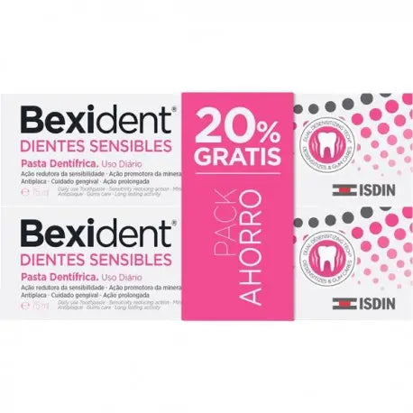 Isdin Bexident Duplo Toothpaste For Sensitive Teeth, 2 x 75 Ml