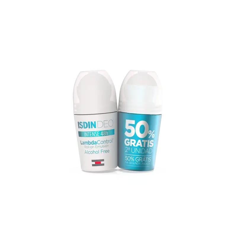Isdin Lambda Control Duplo Deodorant Roll-On Emulsion Alcohol Free 2 x 50 Ml