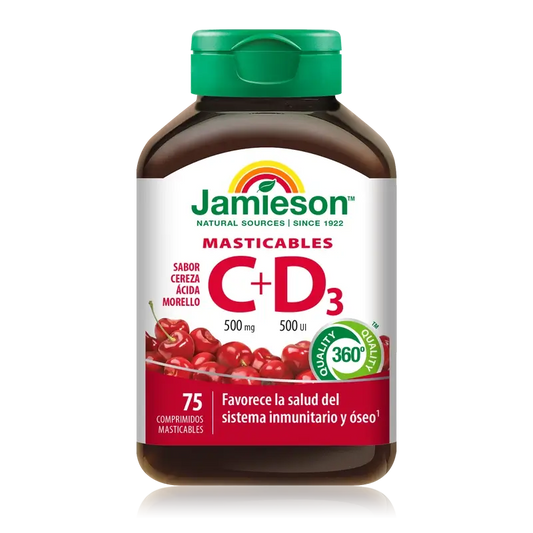 Jamieson Vit C+D3 Mast. 500Mg 500Ui , 75 tablets