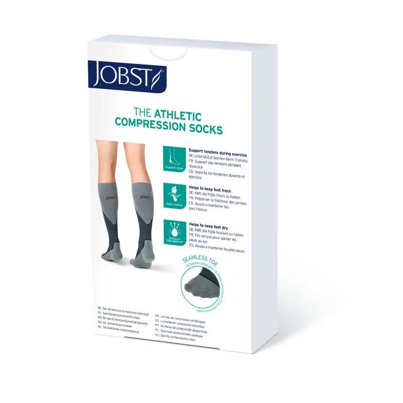 Jobst Calcetines Sport, Blanco/Gris, Talla M, 15-20 Mmhg