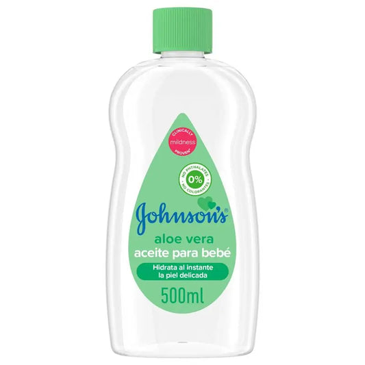 Johnson'S Baby Aloe Vera Aceite, Hidrata y Nutre Al Instante, 500 ml