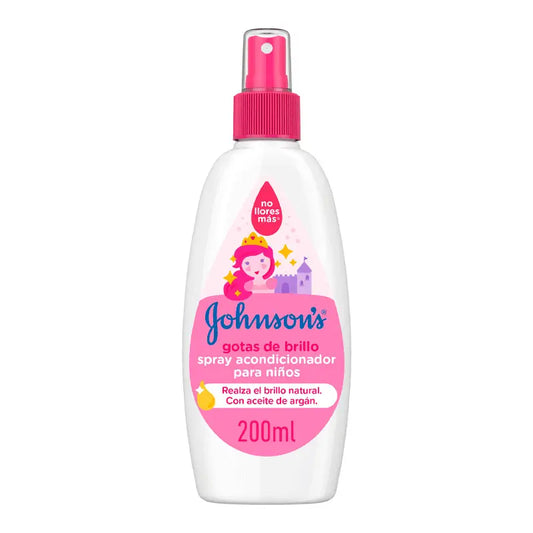 Johnson'S Baby Gotas de Brillo Acondicionador En Spray Para Niños, Cabellos Más Brillantes, Suaves y Sedosos, 200 ml