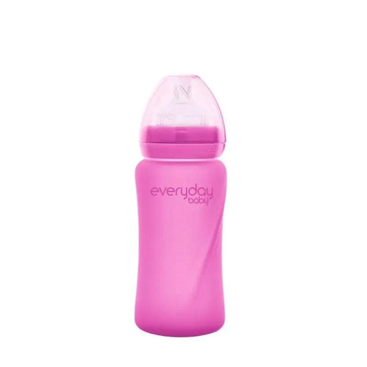 Joykids Glass Baby Bottle 240Ml Fuchsia Thermos Everyday Baby