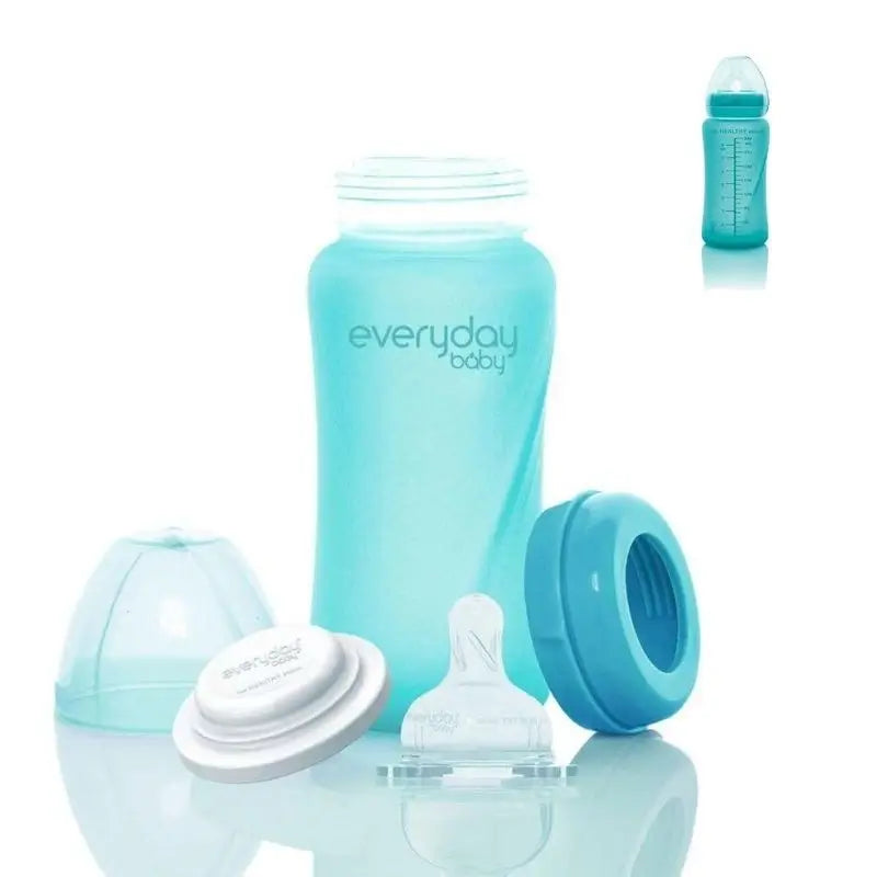 Joykids Baby Bottle 240Ml Turquoise Glass Thermos Everyday Baby