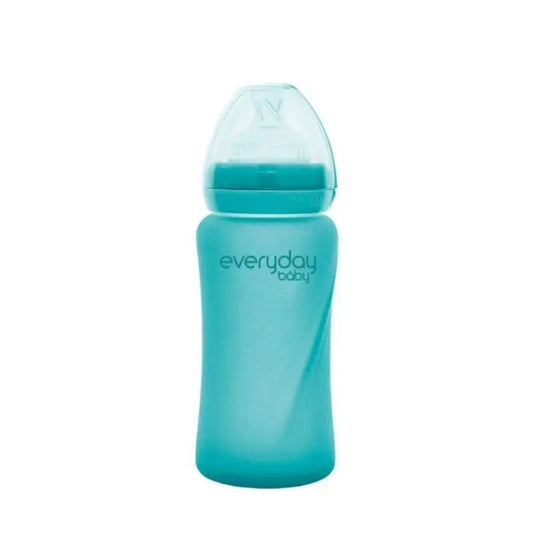 Joykids Baby Bottle 240Ml Turquoise Glass Thermos Everyday Baby