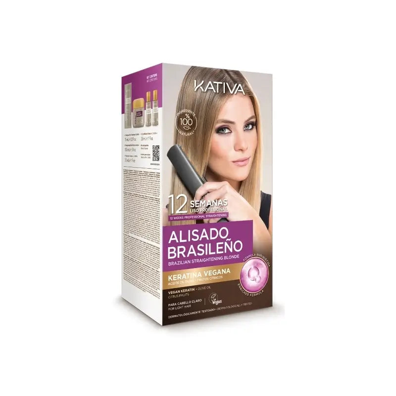 Kativa Brazilian Straightening Kit Blonde Hair Veg, 1 pc.