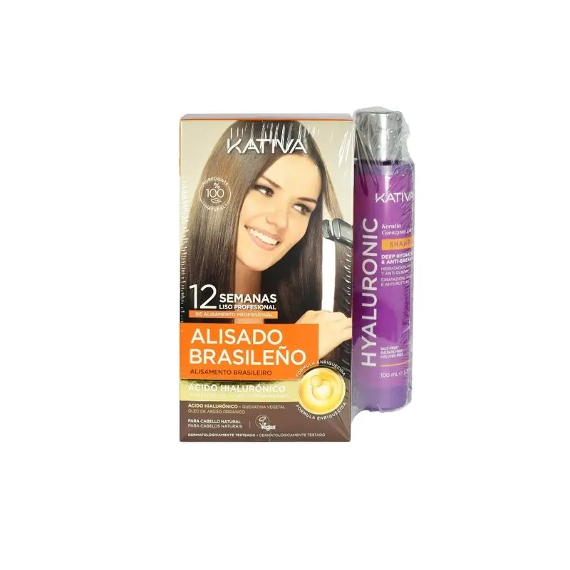 Kativa Hyaluronic Smoothing Kit + Q10 Shampoo, 100 ml