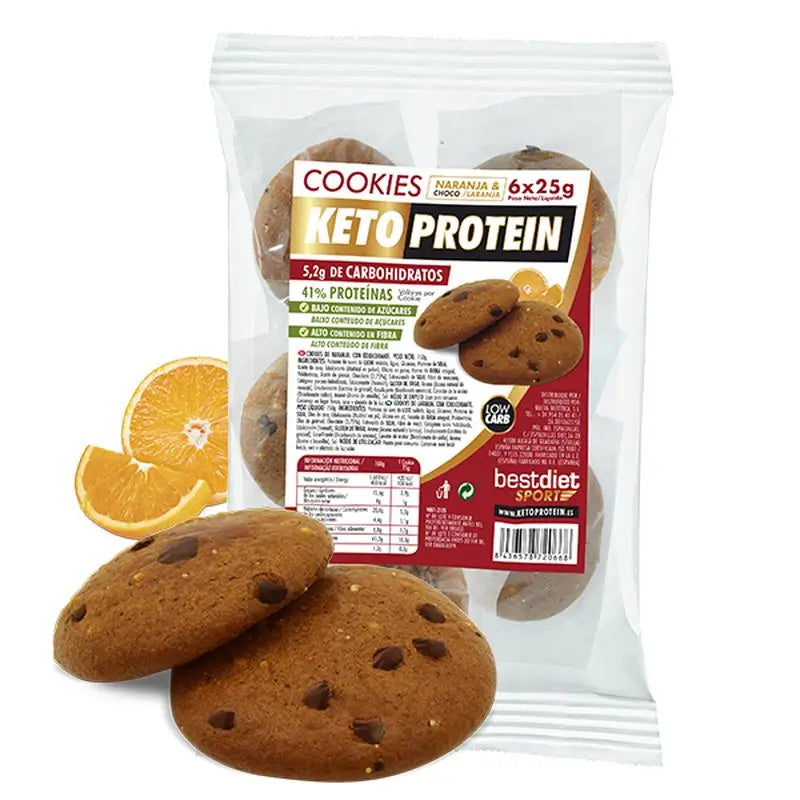 Keto Protein Cookies Cookies Orange & Choco, 6x25 g