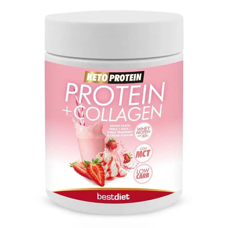 Keto Protein Protein + Collagen Strawberry Cream Shake Powder, 400 g