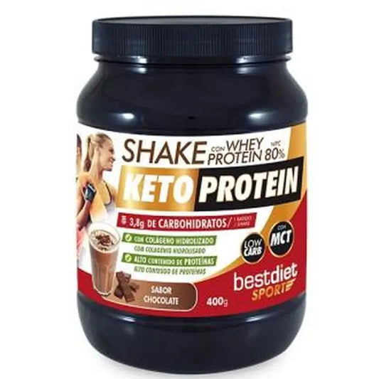 Keto Protein Shake Whey Protein 80% Sabor Chocolate 400Gr.